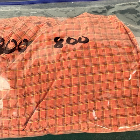 BUGATCHI Button Down Mens L Orange Gingham Long Sleeve Preppy (800) - Picture 9 of 9